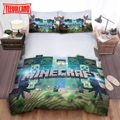 Animals In Minecraft Bed Sheets Duvet Cover Bedding Sets