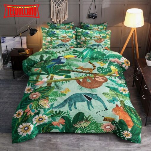 Animals In Tropical Forest Bed Sheets Duvet Cover Bedding Sets