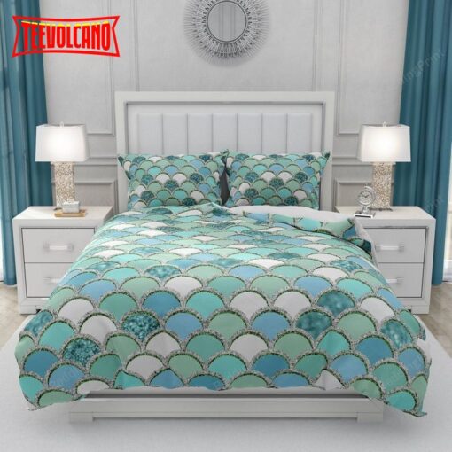 Aqua Mermaid Bed Sheets Duvet Cover Bedding Sets