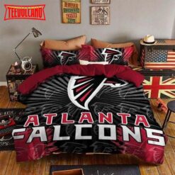 Atlanta Falcons 3d Logo With Iconic Colors Duvet Cover Bedding Set