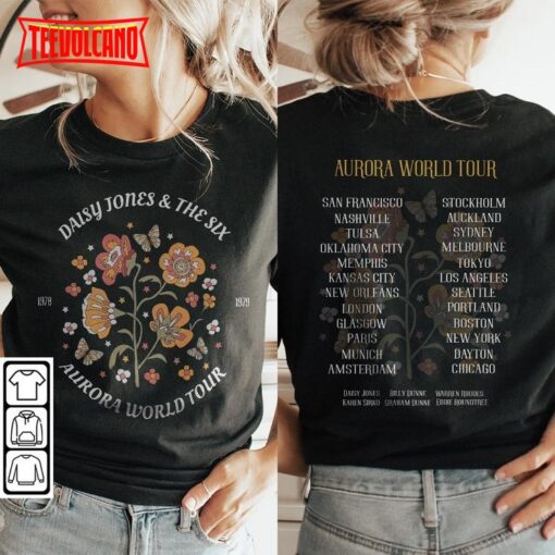 Aurora Daisy Jones 1978 Vintage 90s Double Side T-shirt