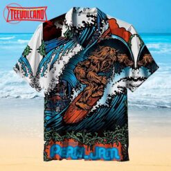 Bigfoot surfing Hawaiian Shirt