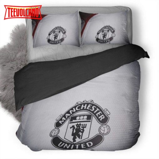 Black And White Manchester United Soccer Club Logo Bedding Sets