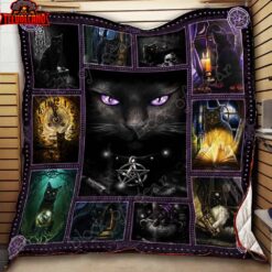 Black Cat Magic 3D Quilt Blanket