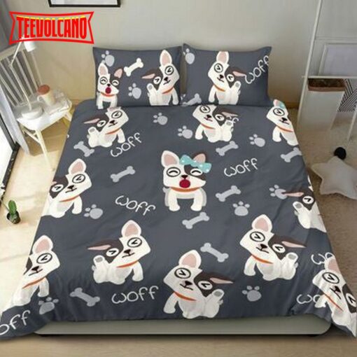 Black Frenchie Duvet Cover Bedding Sets