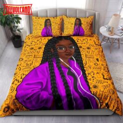 Black Girl Listening To Music Bedding Sets