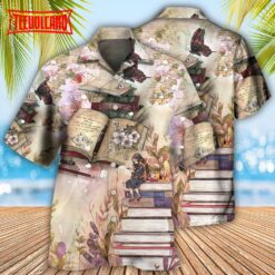 Book Reading Book Vintage Butterfly Hawaiian Shirt