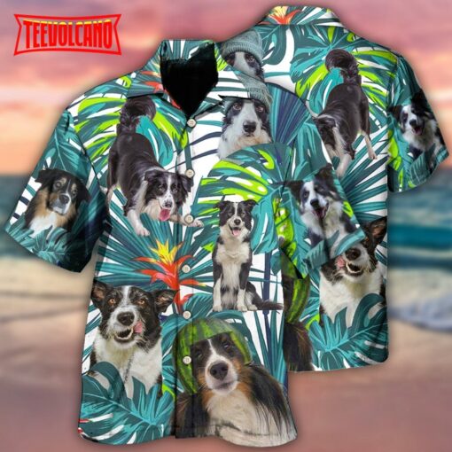 Border Collie Dog Tropical Leaf Lover Hawaiian Shirt