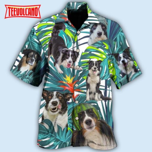 Border Collie Dog Tropical Leaf Lover Hawaiian Shirt