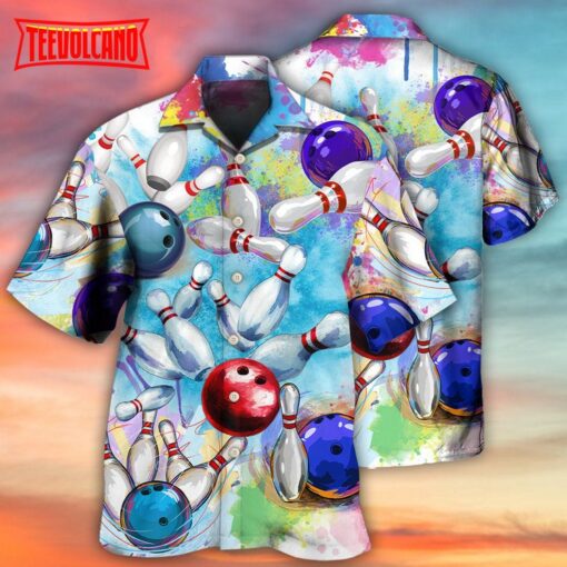Bowling Ball And Pins Colorful Style Hawaiian Shirt