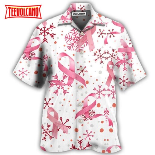 Breast Cancer Pink Ribbon Merry Christmas Hawaiian Shirt