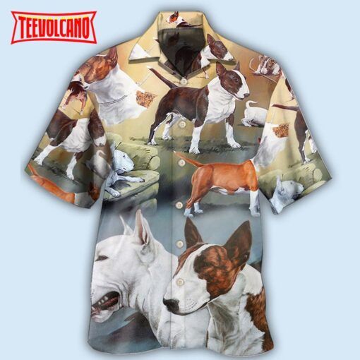 Bull Terrier Dog Lover Art Style Hawaiian Shirt