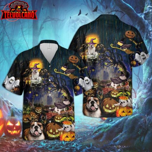 Bulldog Halloween Hawaiian Shirt