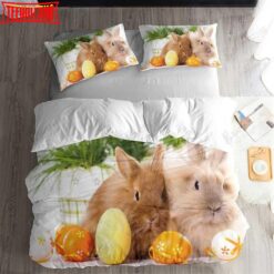 Bunny With Eggs Bed Sheets Duvet Cover Bedding Sets