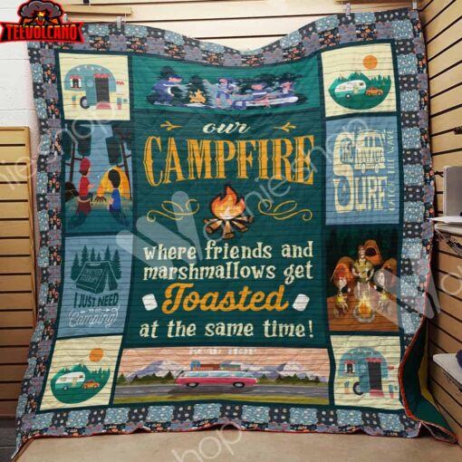 Camping 3D Customized Quilt Blanket