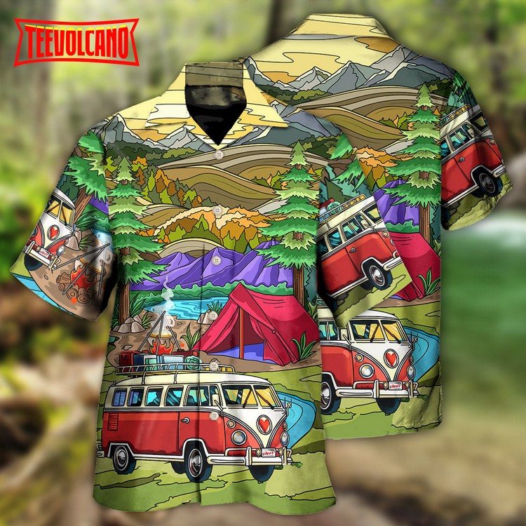 Camping Life In The Forest With Vans Hawaiian Shirt