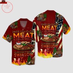 Camping Put My Meat Want To Swallow Hawaiian Shirt