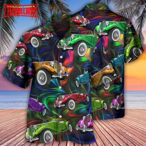 Car Retro Colorful Vibe Hawaiian Shirt
