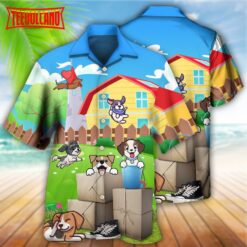 Cartoon Funny Dog Hawaiian Shirt