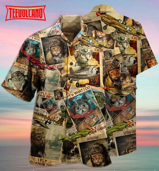 Cat Amazing Pilot Hawaiian Shirt