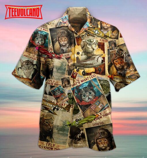 Cat Amazing Pilot Hawaiian Shirt