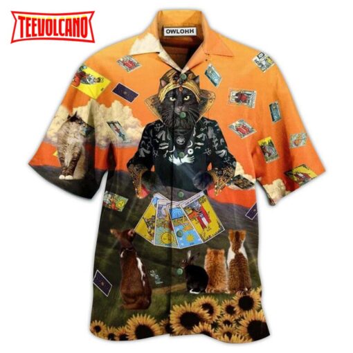 Cat And Tarot Style Hawaiian Shirt