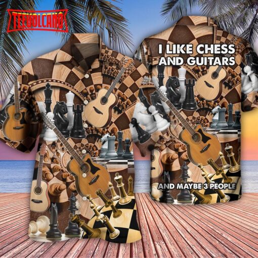 Chess I Like Chess And Guitars Hawaiian Shirt