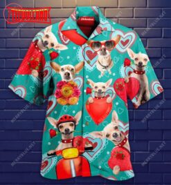 Chihuahua Happy Valentines Day Hawaiian Shirt