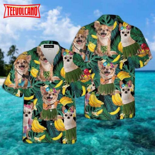 Chihuahua Summer Leaves Banana Hawaiian Shirt