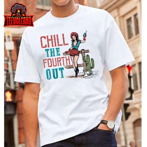 Chill The Fourth Out Retro Western Cowgirl Happy 4th of July Tank Top