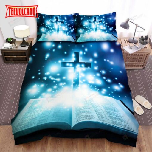 Christianity Jesus Radiant Light Cross Duvet Cover Bedding Sets