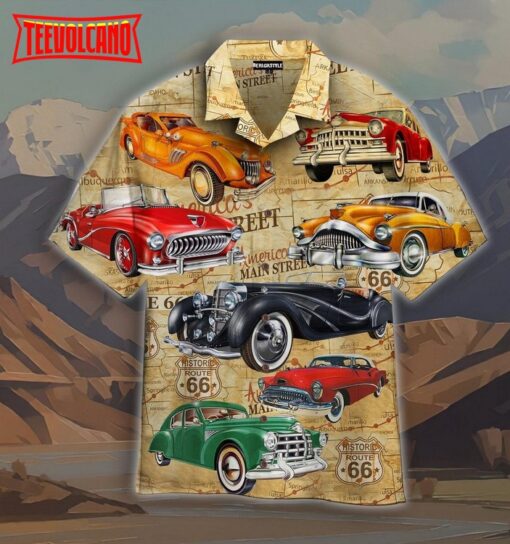 Classic Cars In The City Aloha Hawaiian Shirt