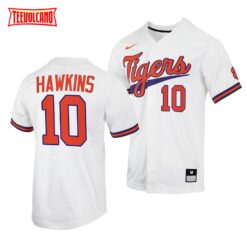 Clemson Tigers Bryar Hawkins College Baseball Jersey White