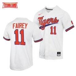 Clemson Tigers Chad Fairey College Baseball Jersey White