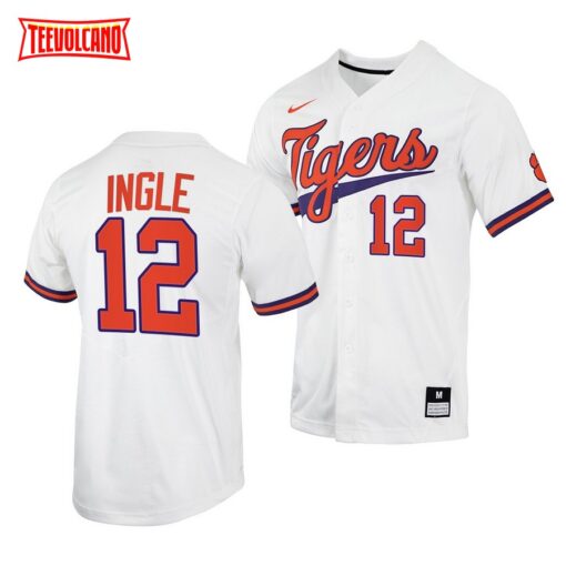 Clemson Tigers Cooper Ingle College Baseball Jersey White