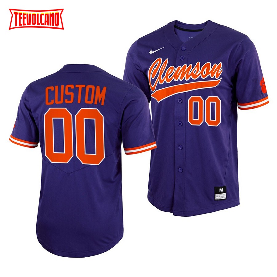 Clemson Tigers Custom College Baseball Jersey Purple