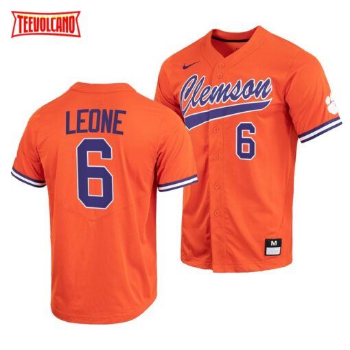 Clemson Tigers Dominic Leone College Baseball Jersey Orange