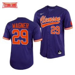 Clemson Tigers Max Wagner College Baseball Jersey Purple