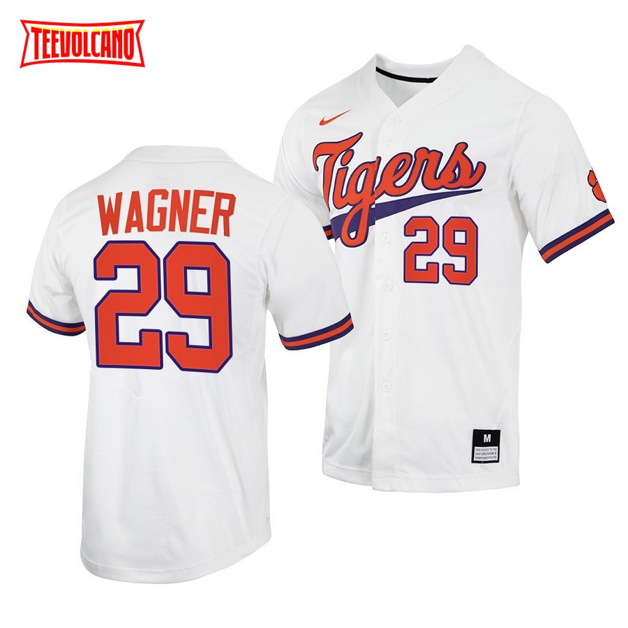 Clemson Tigers Max Wagner College Baseball Jersey White