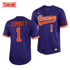 Clemson Tigers Tyler Corbitt College Baseball Jersey Purple