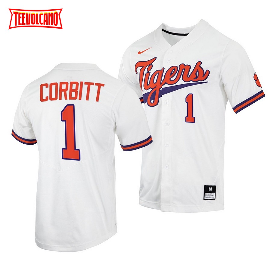 Clemson Tigers Tyler Corbitt College Baseball Jersey White