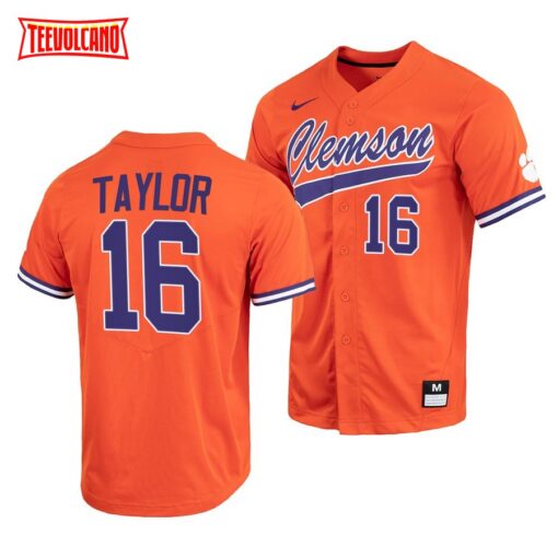 Clemson Tigers Will Taylor College Baseball Jersey Orange