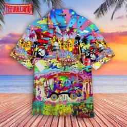 Colorful Hippie Feeling Groovy Aloha Hawaiian Shirt