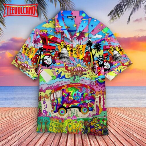 Colorful Hippie Feeling Groovy Aloha Hawaiian Shirt