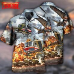 Combat Aircraft Fly Sky Military Planes Hawaiian Shirt