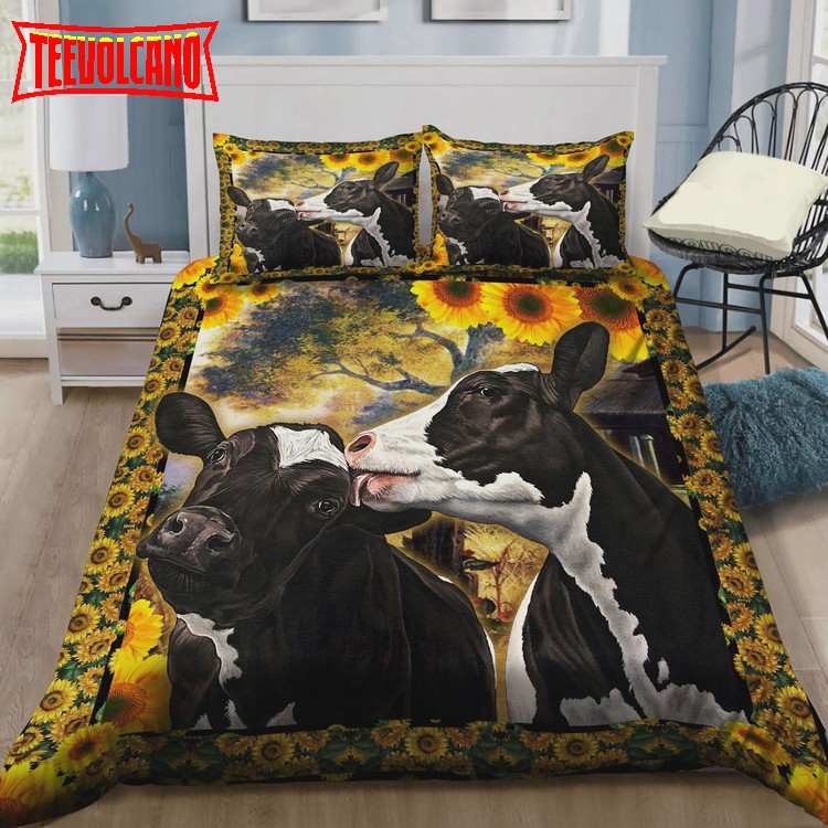 Cow Couple Sunflower Duvet Cover Bedding Sets
