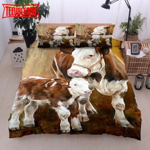 Cow Mom And Baby Bed Sheets Duvet Cover Bedding Sets