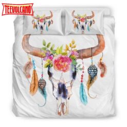 Cow Skull Flowers Duvet Cover Bedding Sets