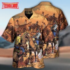 Cowboy Western Riding Horse Hawaiian Shirt