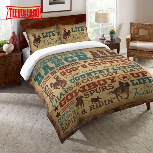 Cowboys Life Is A Rodeo Duvet Cover Bedding Sets
